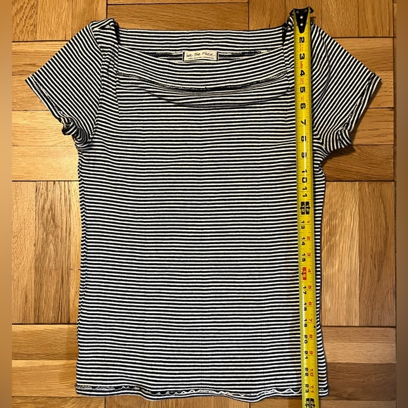 Free People Navy and White Stripe Top - Picture 2 of 4